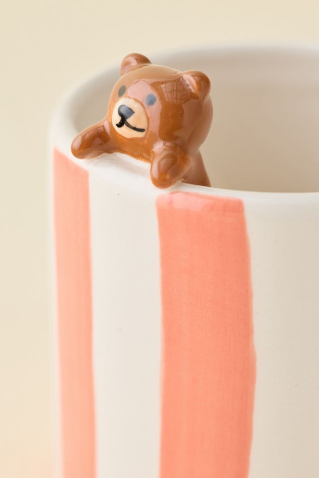 Tasse en céramique sculptée Ours en peluche endormi #2