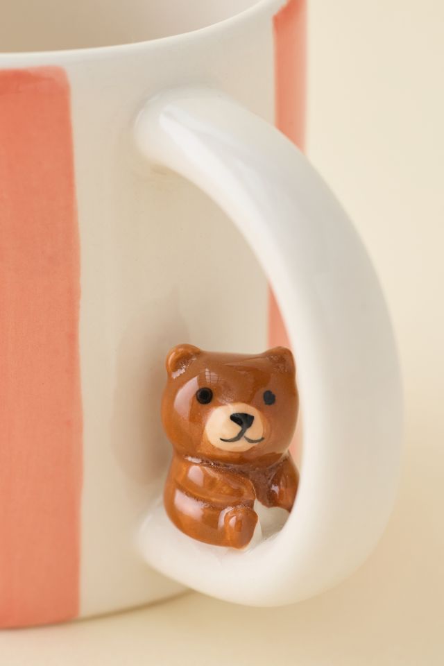 Tasse en céramique sculptée Ours en peluche endormi #3