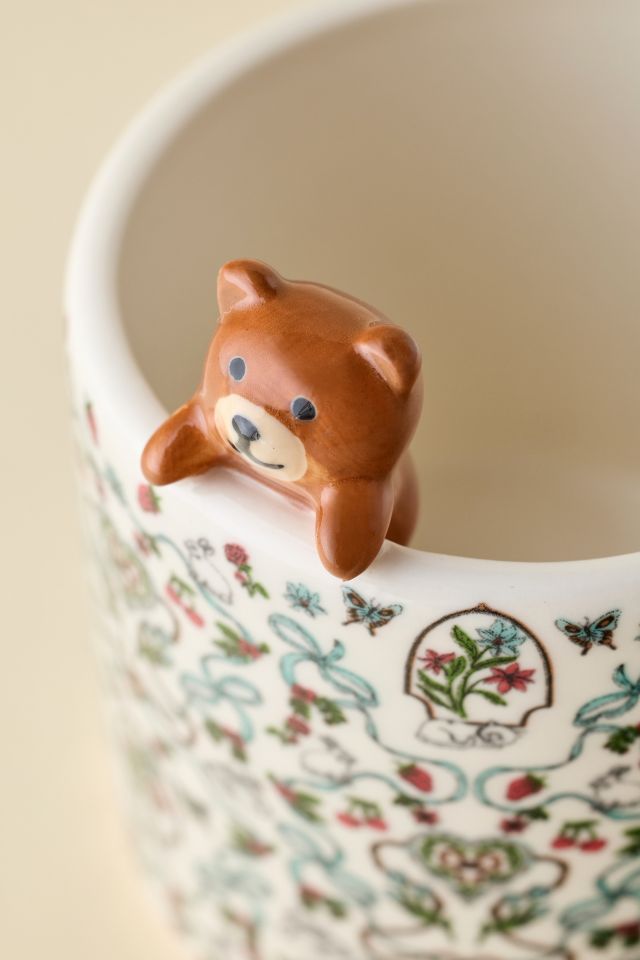 Sleeping Teddy Bear Sculpted Ceramic Mug #2