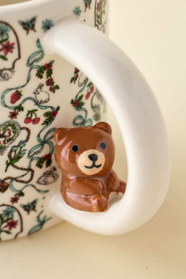 Sleeping Teddy Bear Sculpted Ceramic Mug #3