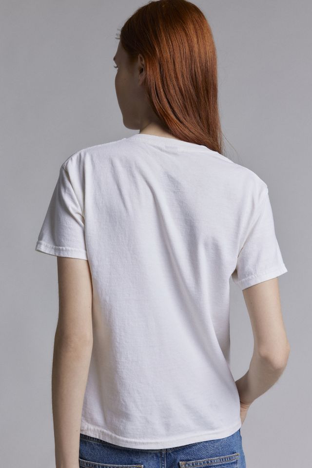 注目■EMOTIONALLY UNAVAILABLE■EU PRINTED LS TEE ホワイト Women's Skull Black and White Lace T-Shirt Print Short