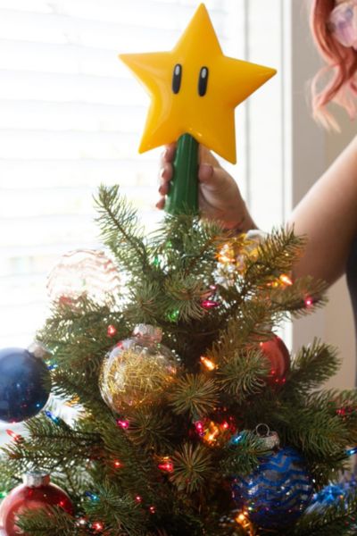 Urban Outfitters Super Mario Bros. 7" Light-up Holiday Tree Topper In Yellow At  In Yellow