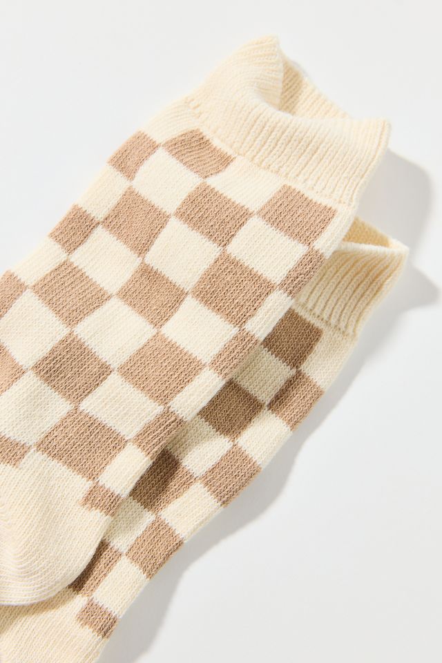 Checkerboard Print Crew Sock #2
