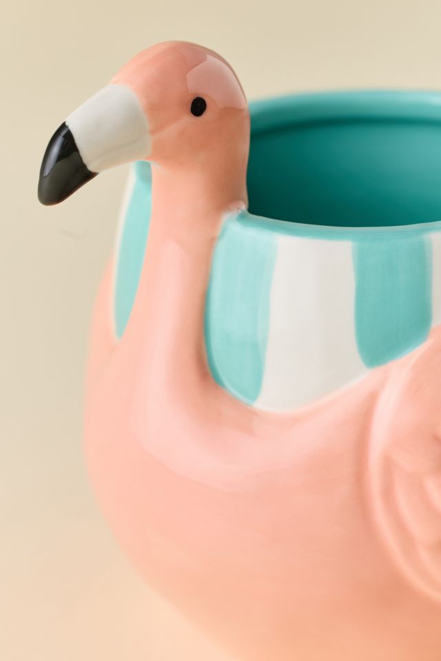 Flamingo Striped Ceramic Mug #1
