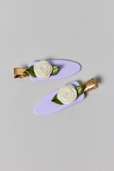 Urban Outfitters Icon No Crease Hair Clip Set In Purple Rosettes, Women's At  In Purple Rosettes
