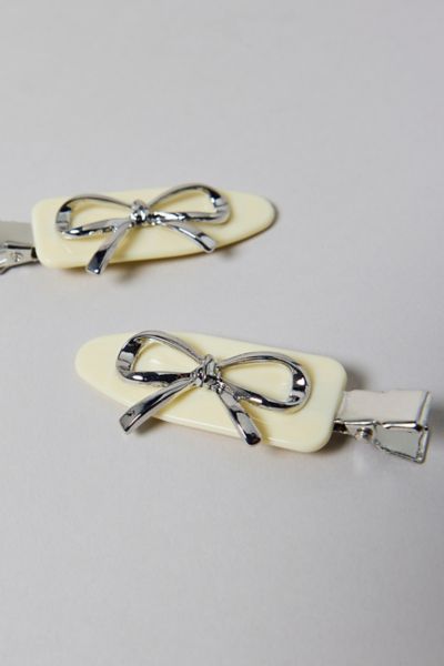 Urban Outfitters Icon No Crease Hair Clip Set In White/silver, Women's At  In White/silver