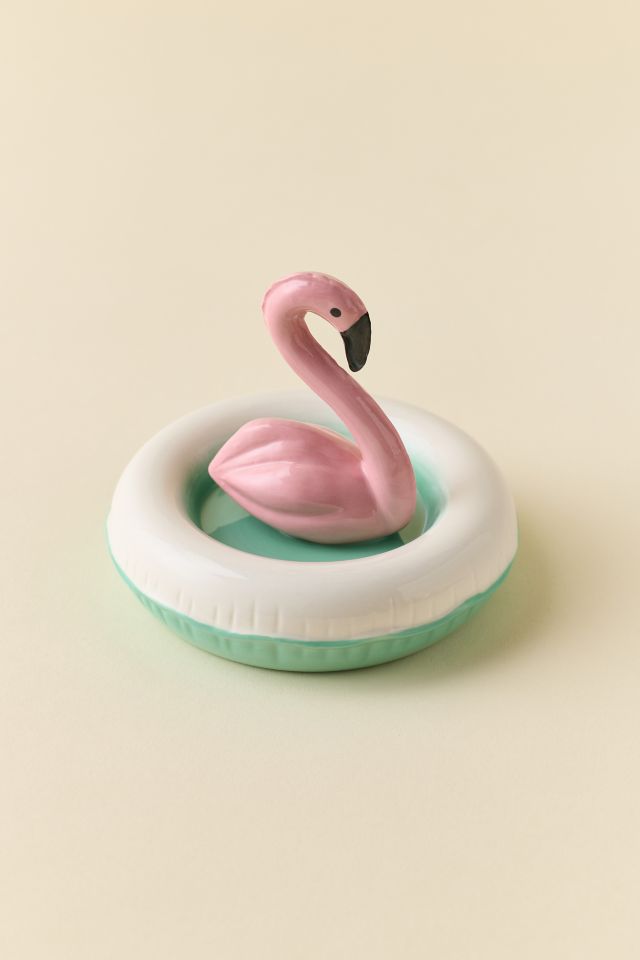Flamingo Pool Floatie Ceramic Catch-All Dish #1