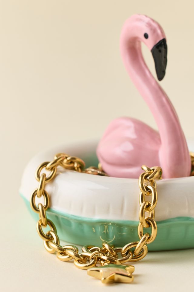 Flamingo Pool Floatie Ceramic Catch-All Dish #2