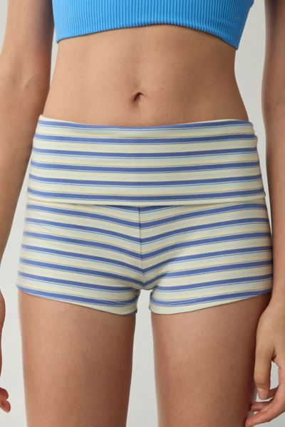Out From Under Bec Foldover Micro Short In Blue, Women's At Urban Outfitters In Blue