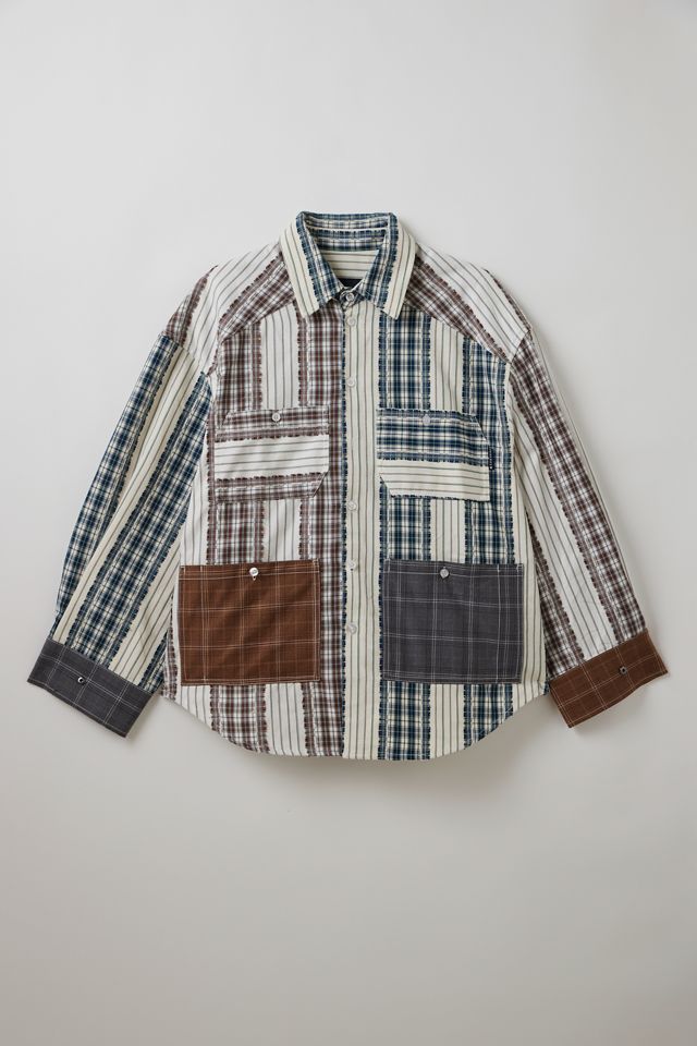 FRIED RICE Check Striped Long Sleeve Shirt | Urban Outfitters Canada