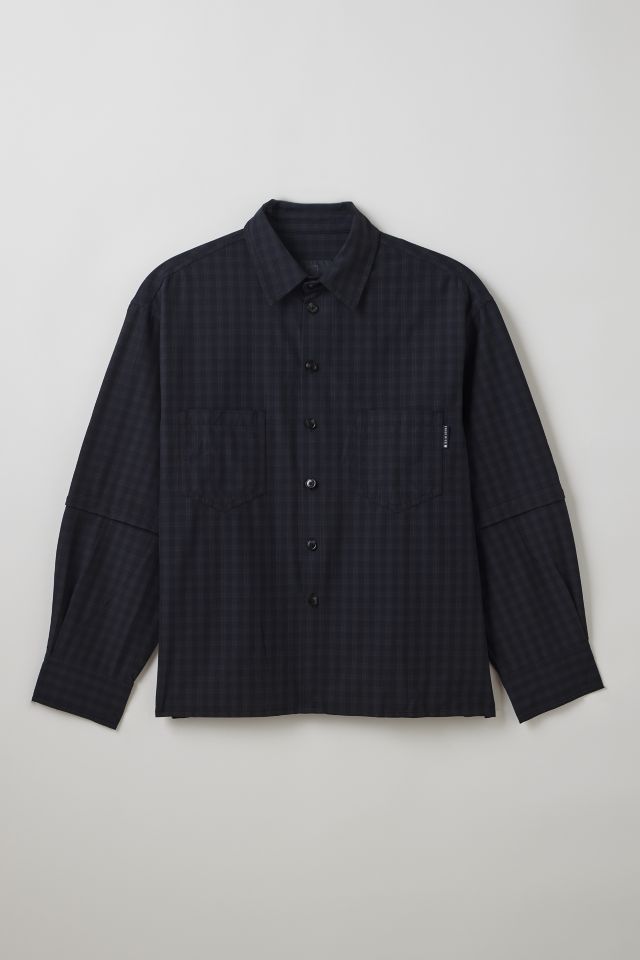 FRIED RICE Check Pattern Zip-Off Long Sleeve Shirt #1