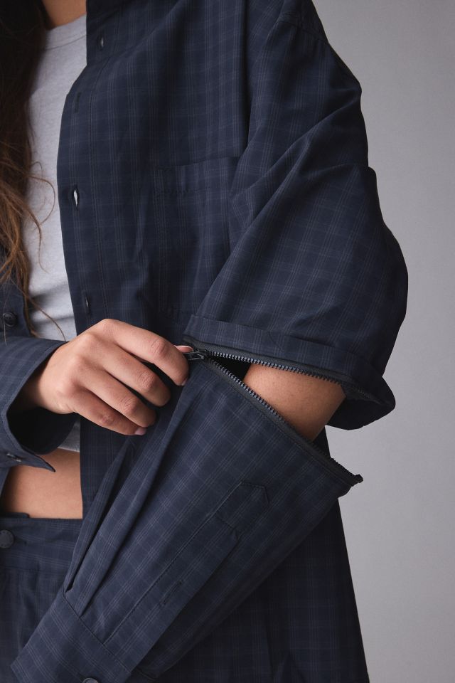 FRIED RICE Check Pattern Zip-Off Long Sleeve Shirt #2