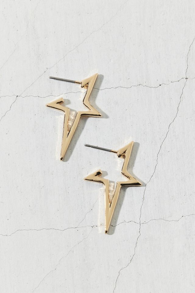 Boucle d'oreille en métal étoile irrégulière #1