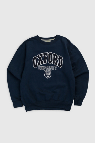 Sweat à Capuche Oxford University - Bleu, Taille L, écusson, Coton, Très Bon état