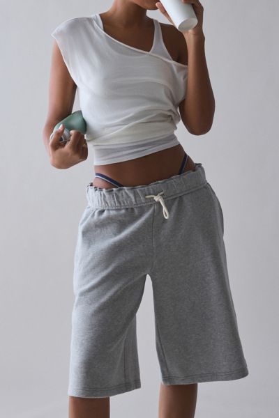 Out From Under Hoxton Sweatpant Jort In Grey, Women's At Urban Outfitters In Grey