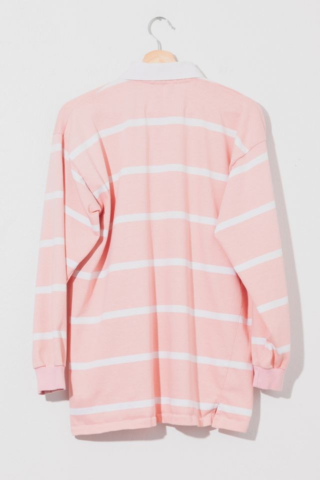 Vintage 1980s Pink Stripe Long Sleeve Rugby Shirt | Urban Outfitters