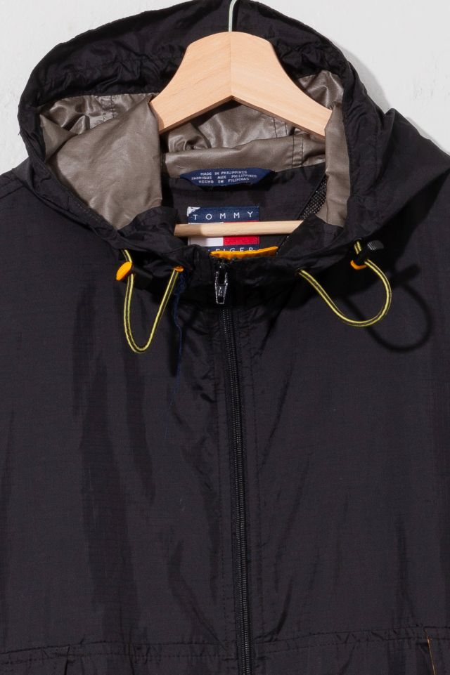 Vintage 1990s Tommy Hilfiger Black Windbreaker Jacket #1