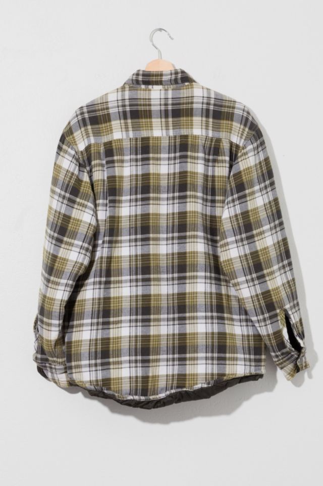 Vintage 1990s Wrangler Green Plaid Heavyweight Work Shirt #2