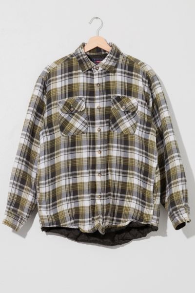 Vintage 1990s Wrangler Green Plaid Heavyweight Work Shirt