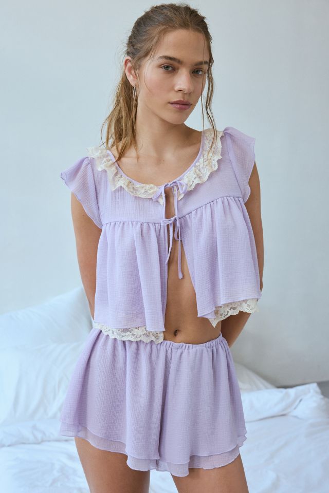 Out From Under Sabrina Tie-Front Bed Jacket #1