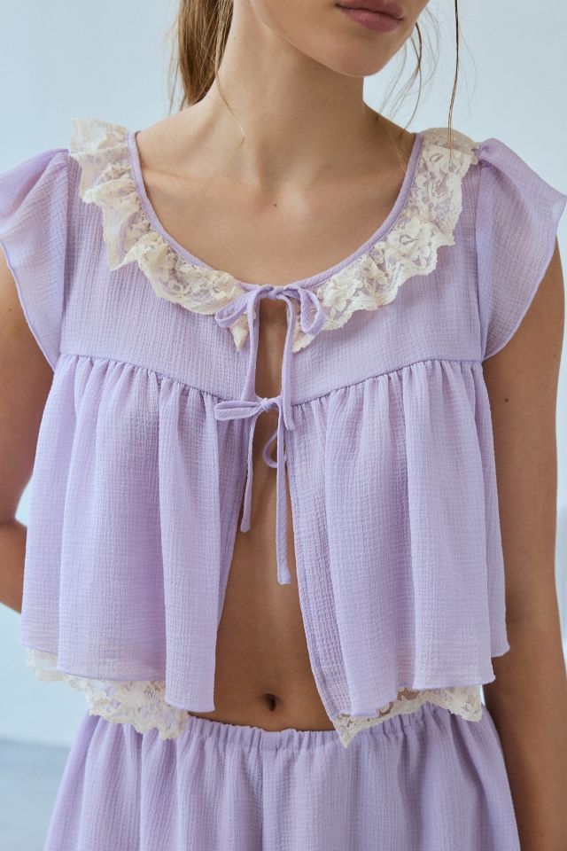 Out From Under Sabrina Tie-Front Bed Jacket #3
