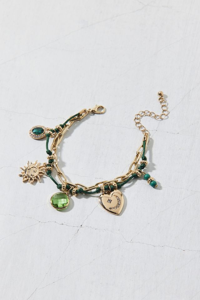 Chiara Chain & Cord Gem Charm Bracelet #1