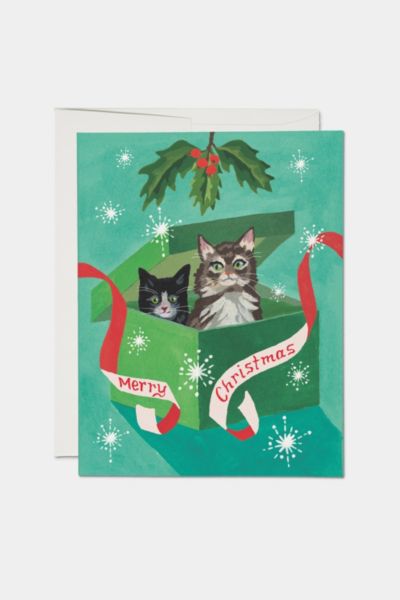 Red Cap Meowy Christmas Holiday Card
