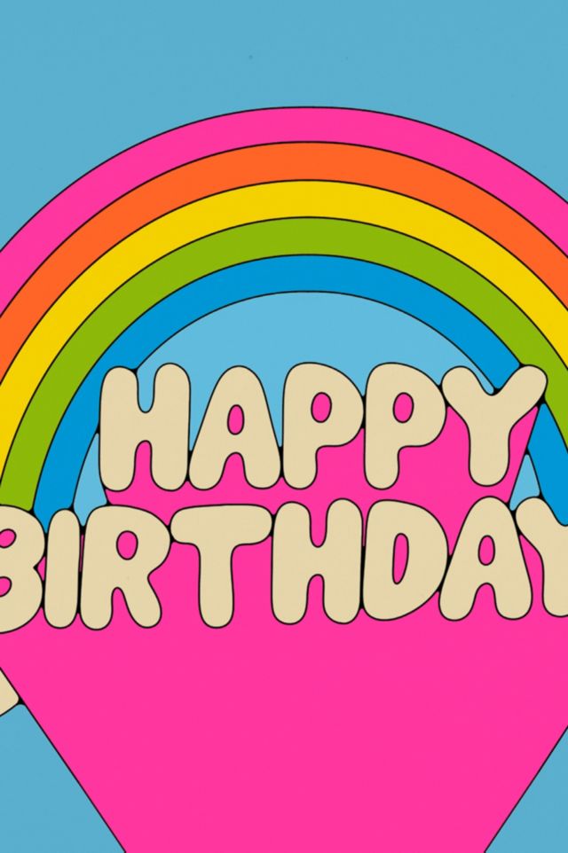Red Cap Rainbows Birthday Greeting Card #1