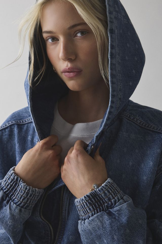 BDG Daria Bandana Print Denim Hoodie Sweatshirt #2
