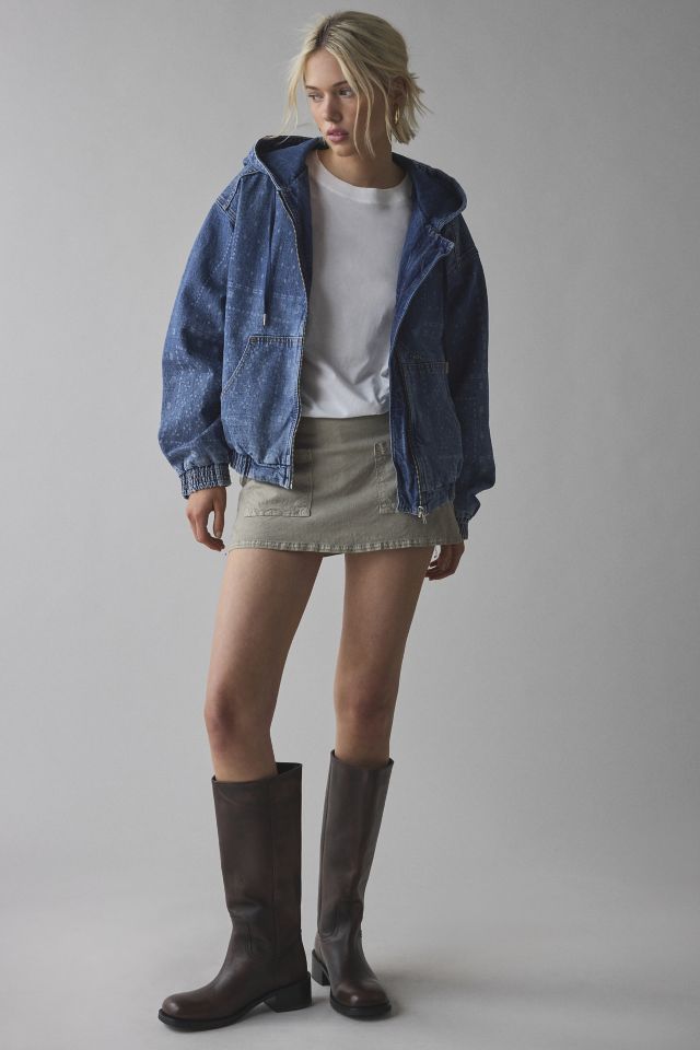 BDG Daria Bandana Print Denim Hoodie Sweatshirt #3