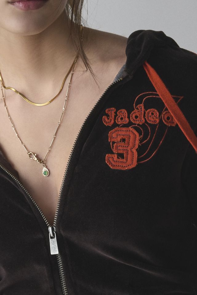 Jaded London Stripe Velour Fitted Hoodie Sweatshirt #1