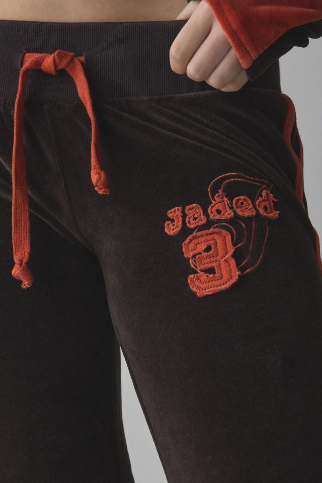 Jaded London Stripe Velour Low-Rise Pant | Urban Outfitters