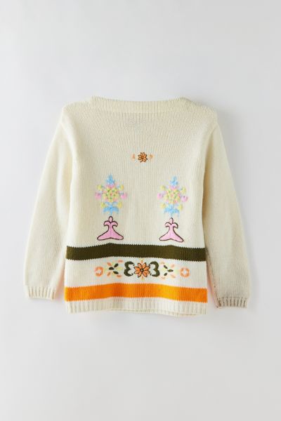 トップス Camphor wood flower motif cotton sweater Camphor wood flower motif cotton sweater その他