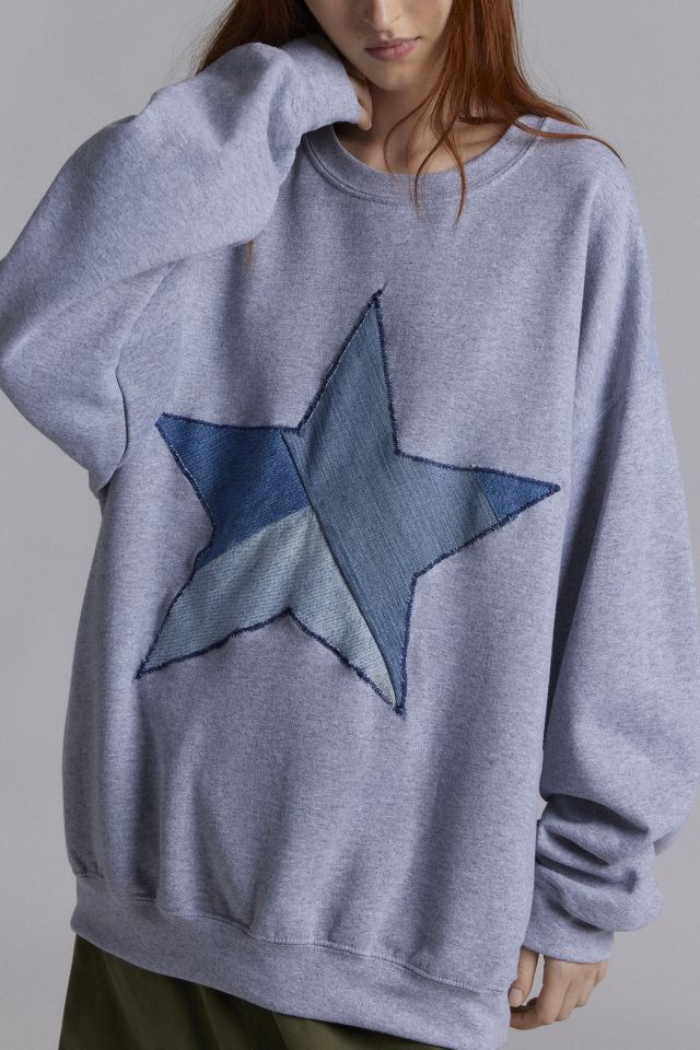 THE SERIES X ReMADE By UO Exclusive Star Patchwork Fleece Pullover #1