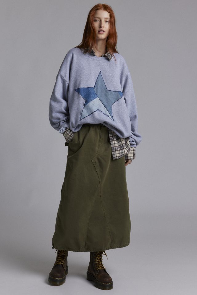 THE SERIES X ReMADE By UO Exclusive Star Patchwork Fleece Pullover #2