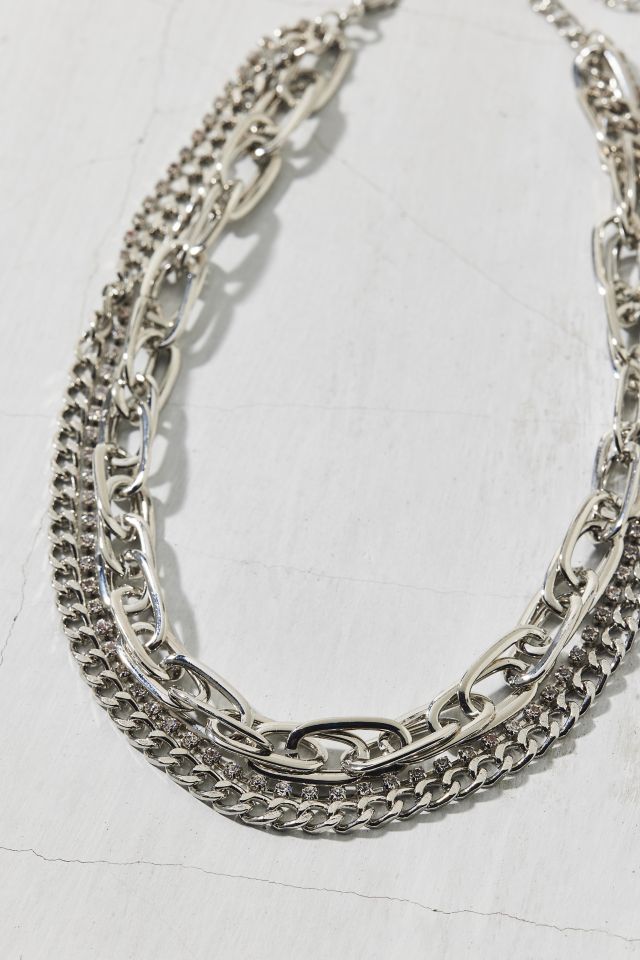 Maya Rhinestone Mixed Chain Multi-Strand Necklace #2
