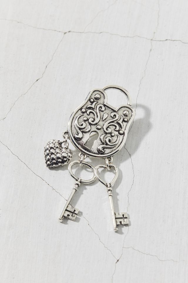 Key To My Heart Lock Charm Brooch #1