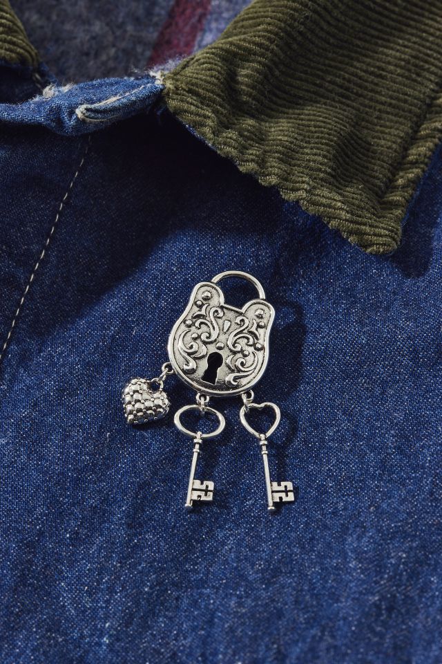 Key To My Heart Lock Charm Brooch #2