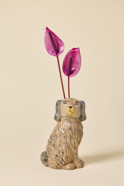 Grey Dog Vase