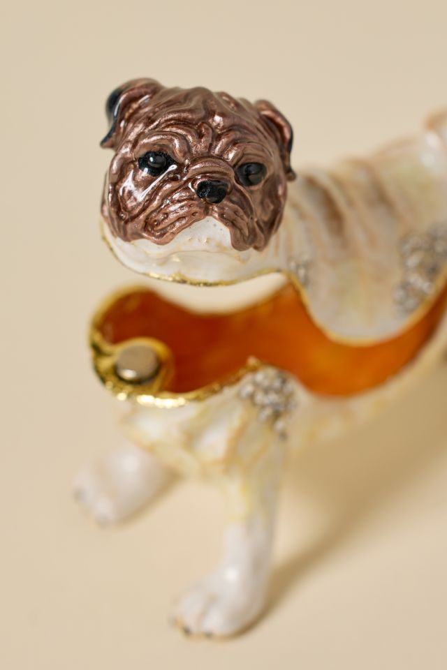 Pug Enameled Lidded Trinket Box #1