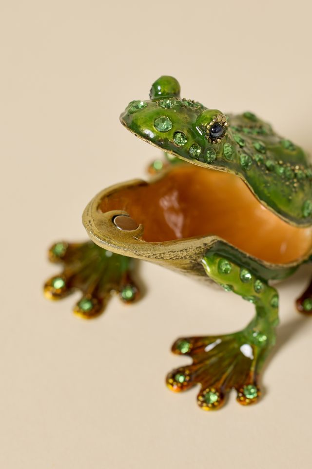 Boîte à Bibelots Émaillée avec Couvercle en Forme de Grenouille #1