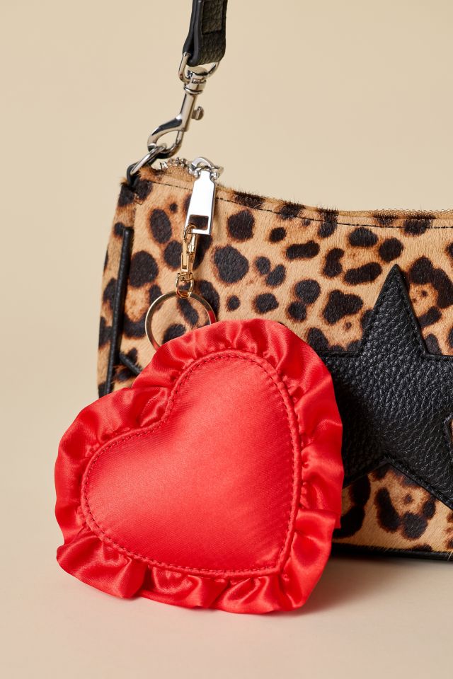 Mini Heart Quilted Pouch Keychain #1
