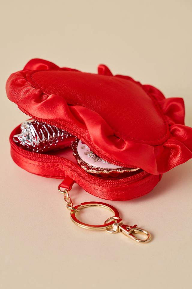 Mini Heart Quilted Pouch Keychain #2