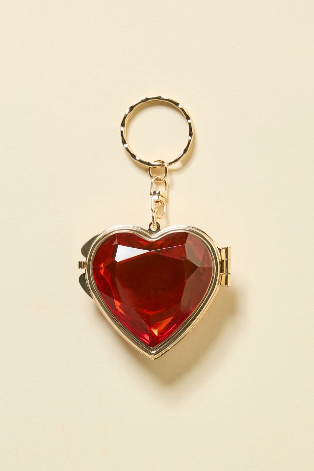 Heart Jewel Pocket Mirror Keychain #1