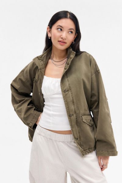 BDG PACO PARKA JACKET IN KHAKI, WOMEN'S AT URBAN OUTFITTERS 