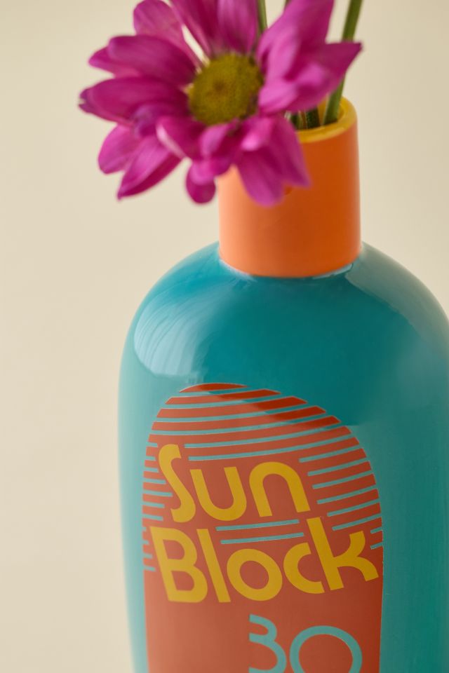 ban.do Sunblock Bottle Shape Ceramic Vase #1