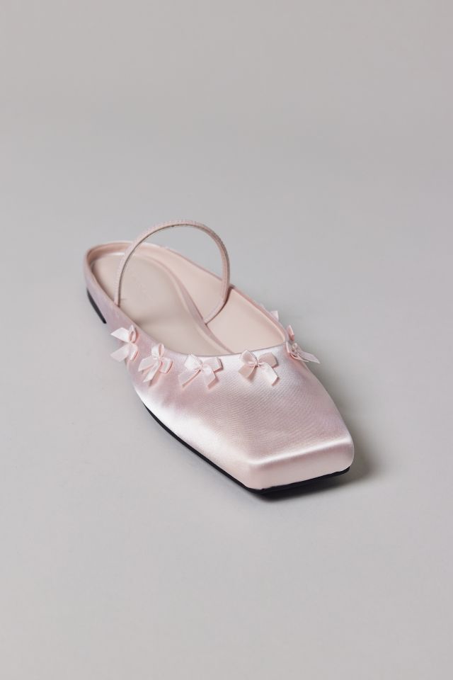 Charles & Keith Satin Bow Square Toe Mule #2