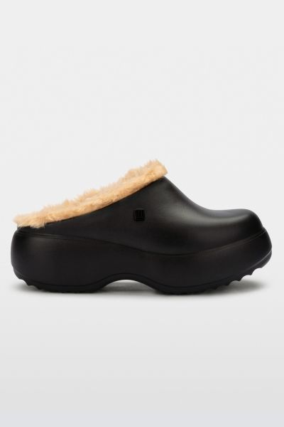 MELISSA FREE FLUFFY PLATFORM CLOG IN BLACK/BEIGE, WOMEN'S AT URBAN OUTFITTERS 