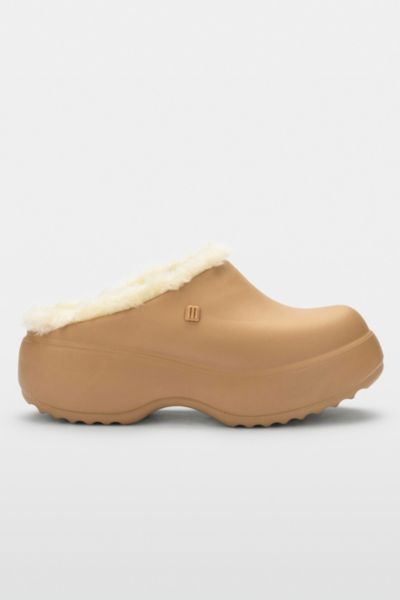 MELISSA FREE FLUFFY PLATFORM CLOG IN DARK BEIGE, WOMEN'S AT URBAN OUTFITTERS 