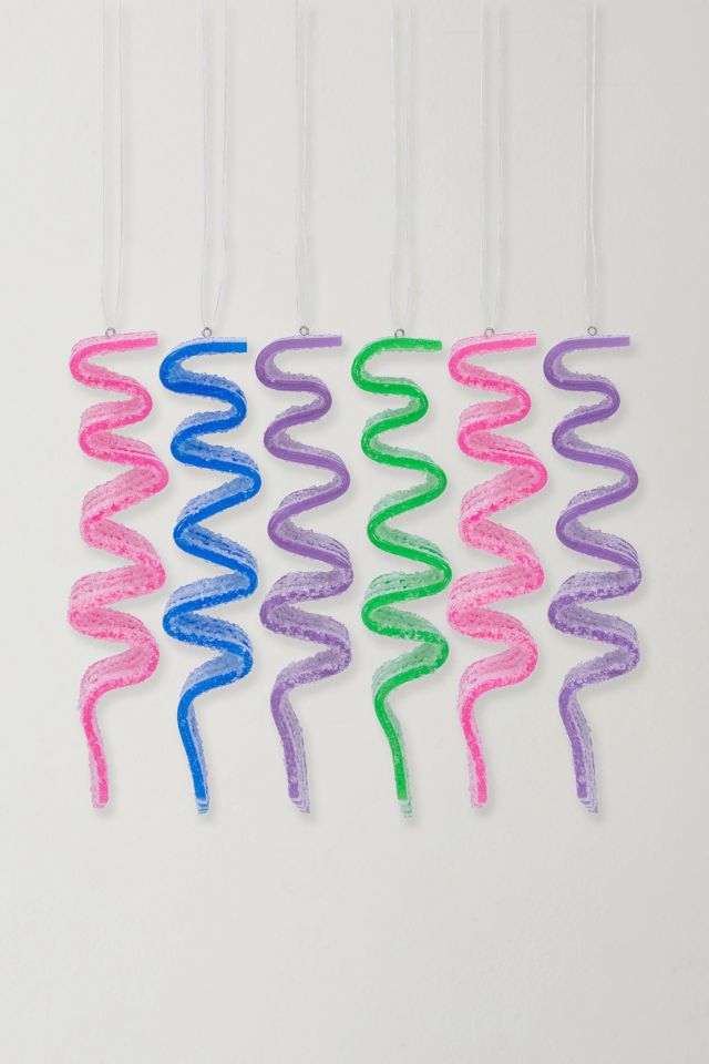 Sugar Coated Ribbon Candy Christmas Ornament Set #2